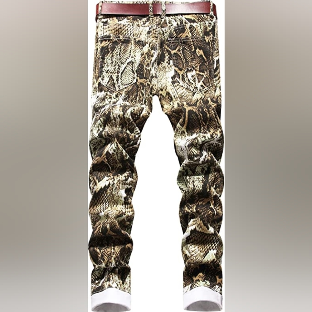 New Mens Painted Designer Slim Fit Jeans Multiple Sizes - Picture 2 of 4